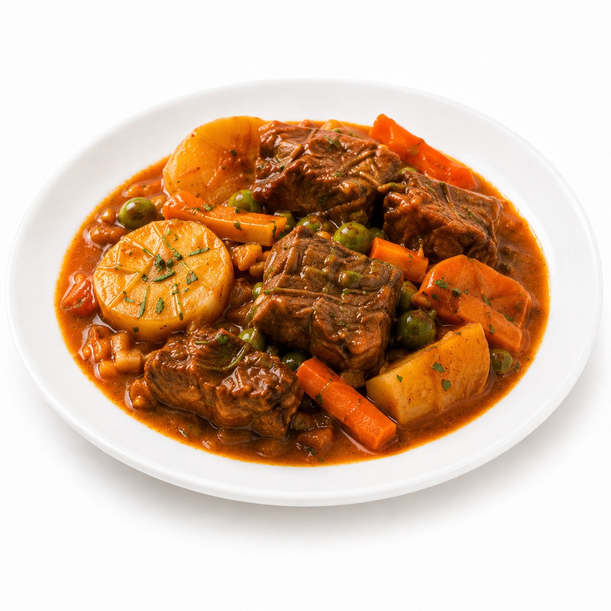 Estofado de Res preparado en casa con el paquete Casilisto: carne de res 400 g, verduras y aderezo casero