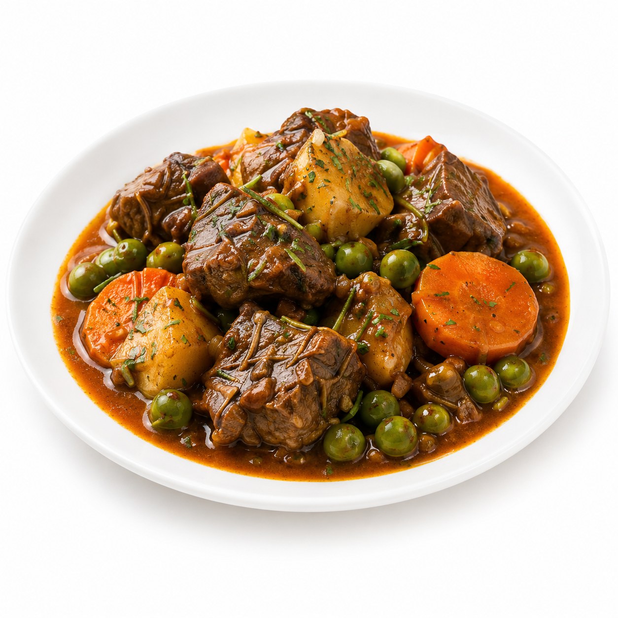 Guiso de Res preparado en casa con el paquete Casilisto: carne de res 400 g, verduras y aderezo casero