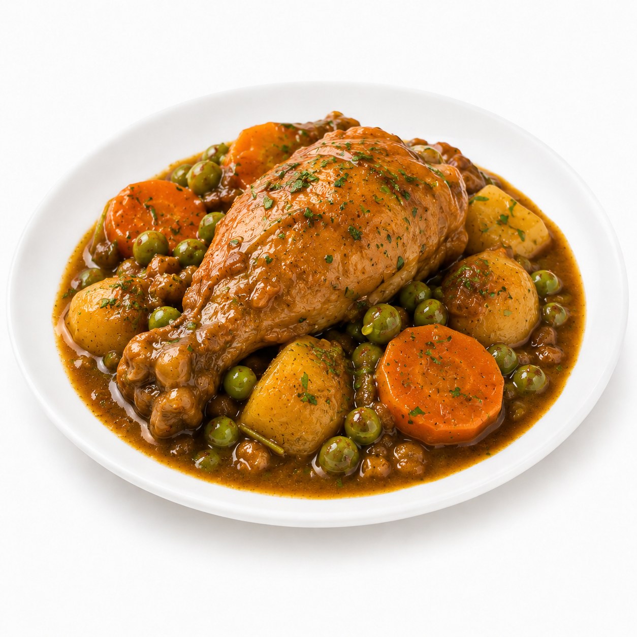 Seco de Pollo preparado en casa con el paquete Casilisto: pollo 550 g (4 presas), verduras y aderezo casero